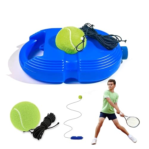 Image of Kidology Tennis Trainer Rebound Ball with String (Racket Not Included)- Self Practice Equipment Self Practice & Training Tool, Portable Equipment for Kids Beginners -Blue