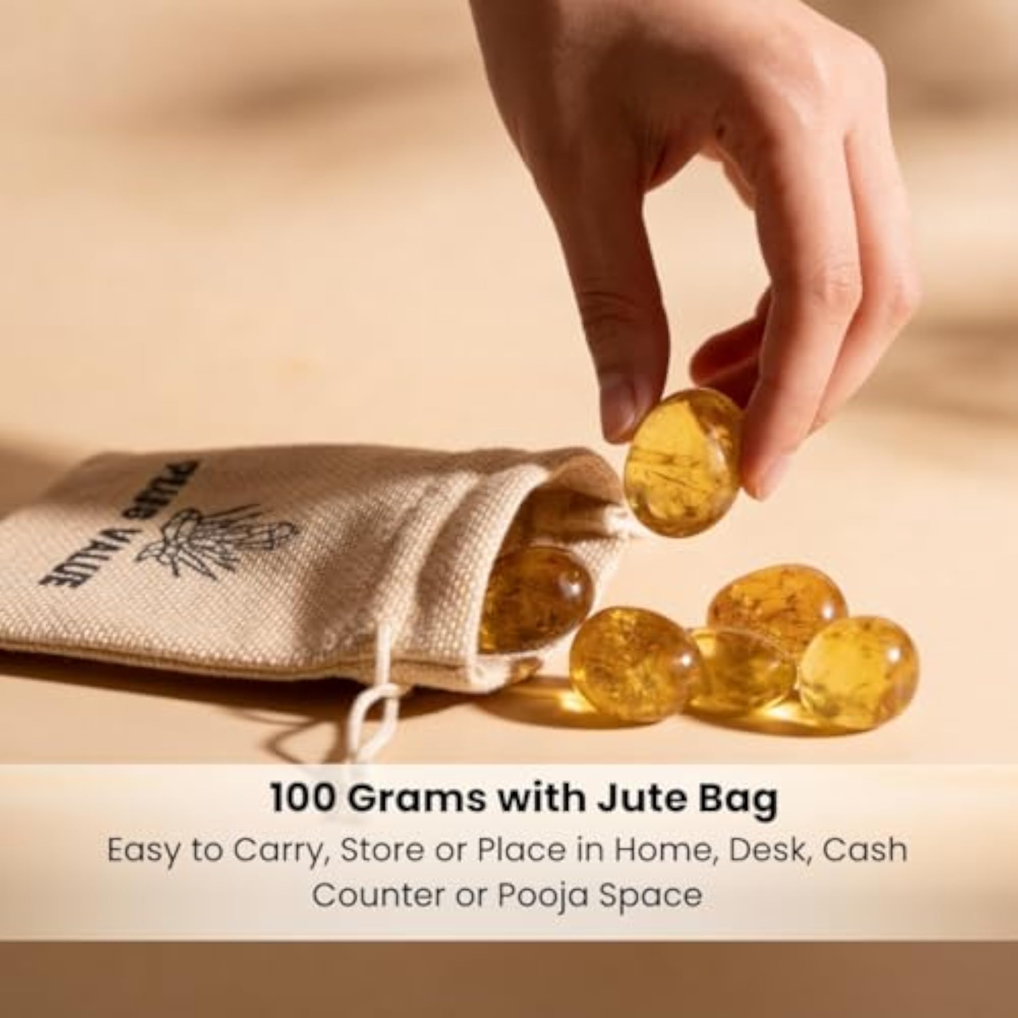 Premium Citrine Tumbled Sunela Pebbles for Healing