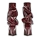 Aorikro Slouchy Mid Calf Boots For Women Pointed Toe Wedge Heels Slouch Pull On Wide Calf Boots Red