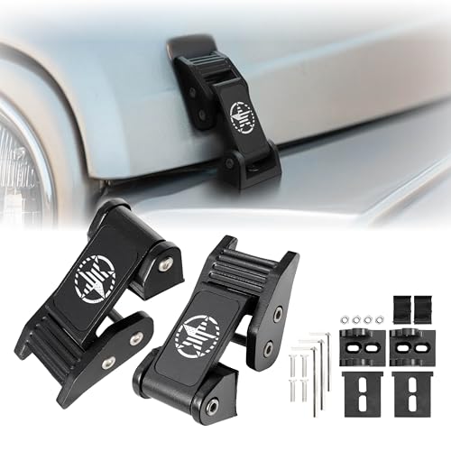 USR 97-06 TJ HOOD LATCHES Metal Constructed Lock Catch HeavyDuty Hoodlatch Set (2pc) Compatible with 1997-2006 Jeep Wrangler SE/Sahara/Sport/Rubicon (ARMY FLAG EDITION w/INSTALL HARDWARE)