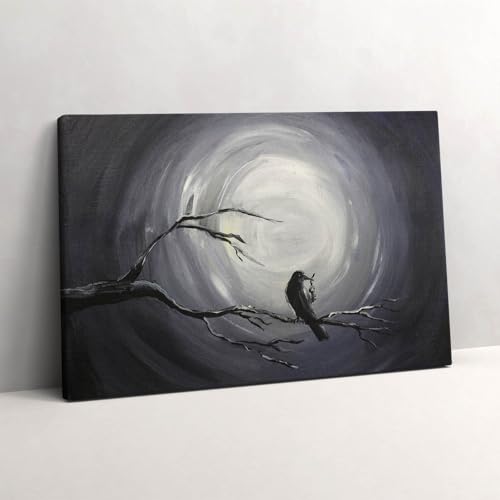 Tableaux 60x40cm Corbeau au clair de lune pour décoration murale