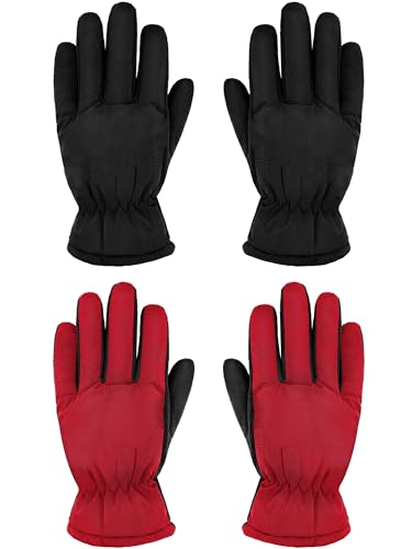 Image of SATINIOR 2 Pairs Kids Winter Snow Gloves Ski Mitten