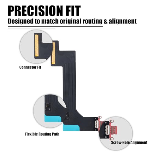 Image of Charging Port Replacement for iPad 10 10.9in Charging Port Flex Cable for iPad 10th Gen 2022 Dock Connector Module Replacement Compatible with: A2696(Pink WiFi Version)