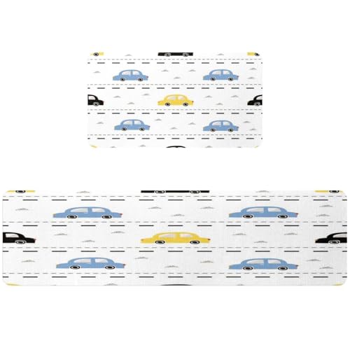 Tapete de cocina para pasillo y cuarto de lavado con estampado de coches VAPOKF 2
