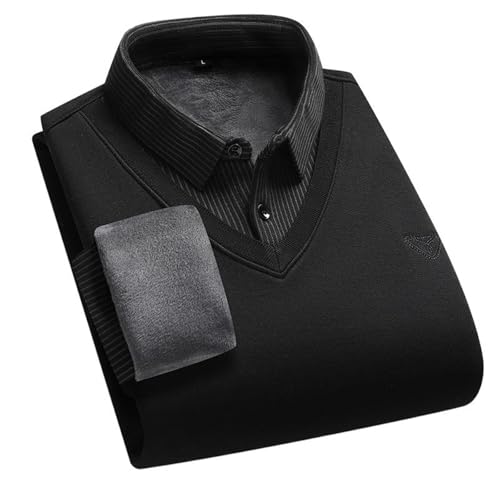 Pull chaud homme faux 2 pièces chic pour le bureau et les sorties hiver