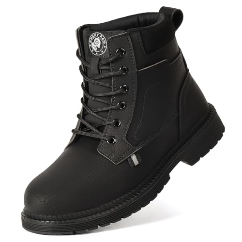 ANGRYRAM Steel Toe Boots for Men Comfortable Waterproof Construction Work Boots for Men Slip Resistant Lightweight Safety Shoes Botas de Trabajo Seguridad para Hombre