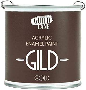 Guild Lane - GILD Acrylic Gilding Enamel Paint - Liquid Gold - Furniture, Metal, Glass, Wood, Plastic, Ceramics & More - Water-Based Metallic Paint - 125ml Tin