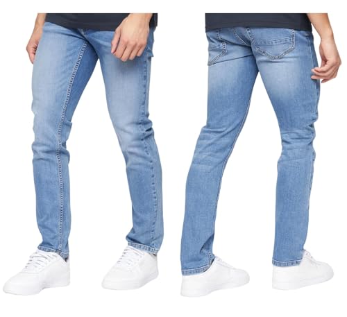 Crosshatch Men's Slim Fit Stretch Jeans, Light Wash, 34W x 3