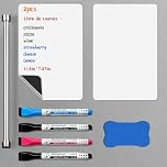 kinoco A4 Magnetic Whiteboard Sheet | Reusable Dry Erase Board with 4 Markers, Magnetic Eraser Kitchen, Office, Home Use | for Memos, Notes, Lists, Menus (A4 Size) (7-Piece Set)