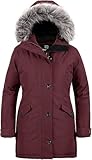 Wantdo Ladies Parka Puffer Jacket Winter Jacket for Women Coat Wine Red L