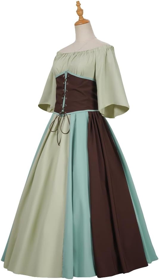 Medieval Renaissant Vintage Color Dress Women with Corset Victorian Ball Gowns Costume Vintage Irish Long Dress - Image 2