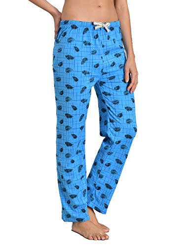 Image of KOTTY Blue Cotton Printed Women Pyjama