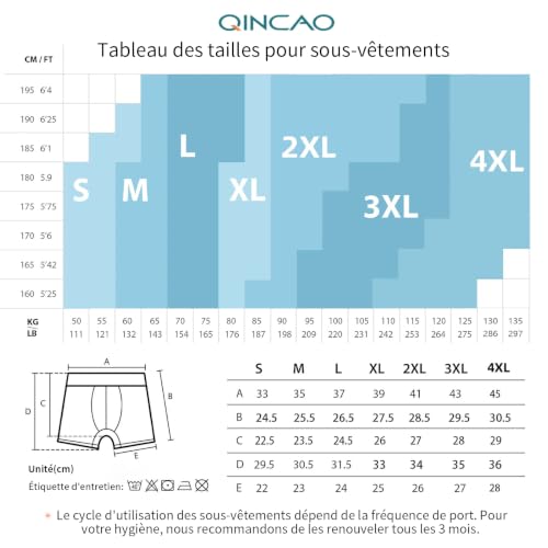QINCAO Boxers Homme Lot de 7 en Coton, Coffret Cadeau, Extra Doux – vue 7