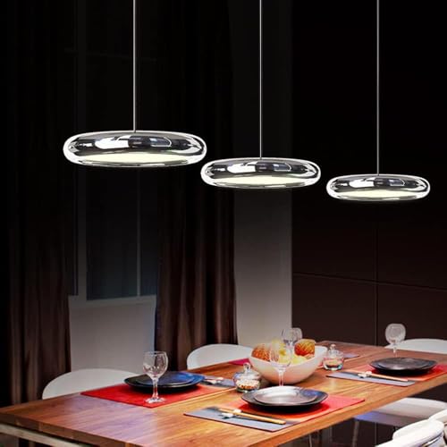 Suspension LED cuisine argentée 20cm design postmoderne - 4
