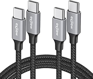 eyjiew Short USB C to USB C Cable [0.6m 2-Pack], USB C Charger Cable 60W PD Fast Charging Lead Compatible with Samsung Galaxy S20 S21+ S22 Ultra A70 A71 A80 A90 Z Fold Flip, Pixel 6 5 4 3a XL, Tablet