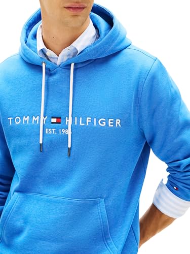 Image of Tommy Hilfiger Men's Medium Weight Fleece Hoodie Sweatshirt With Embroidered Logo, Also Available in Big & Tall
