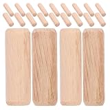 NUOBESTY 1000 Stück 1000 Stück Holzdübel Geriffelt 6mm 10mm aus Naturholz mit Schräge Nut für...