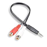 Conwork 2-Pack 3.5mm Stereo Male to 2 RCA Female Splitter Extension Conwork 2-Pack Cable for Audio Video AUX Port - 12 inch
