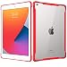 Produktbild MoKo Hülle Kompatibel mit Neu iPad 8. Gen 2020 / iPad 7. Generation 2019 Tablet, Kratzfest Transparent Hart PC Rückseite Schutzhülle mit Stoßabsorbierend TPU Kante Bumper für iPad 10.2", Rot