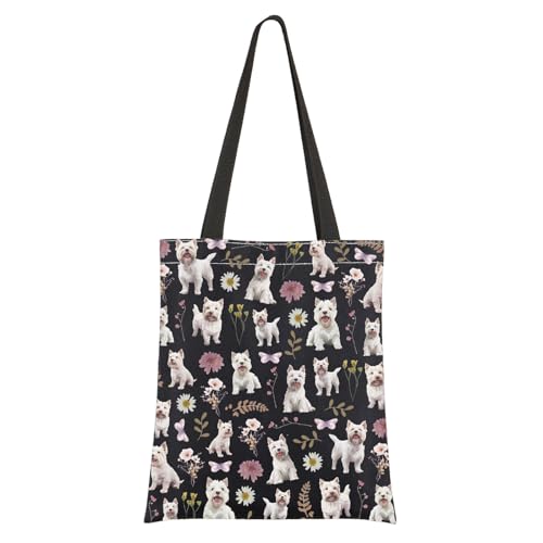 Sac à bandoulière West Highland Terrier en tissu pour cours et shopping