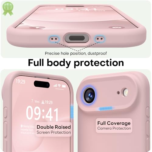 Image of LOVE 3000 Designed for iPhone Air Case, Premium Silicone [Compatible with Magsafe][Soft Anti-Scratch Microfiber Lining] Shockproof Protective Phone Case for Men Women 6.5 inch, Chalk Pink