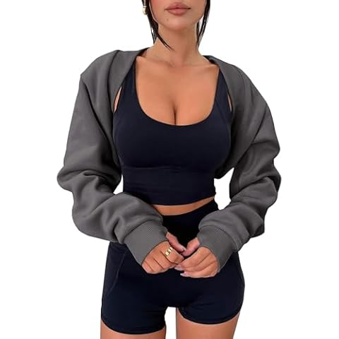 Zwurew Women's Cropped Bolero Sweatshirt Cover