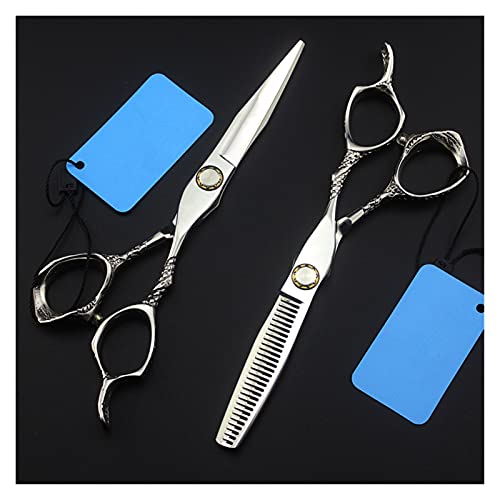 Tijeras de peluquería con Mango de Flor de 6 Pulgadas, Tijeras para Cortar el Cabello, Tijeras para entresacar, Tijeras para Cortar el Cabello, Tijeras de peluquería de Corte Plano, Tijeras para cort