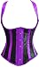 Alivila.Y Fashion Burlesque Lace Corset 831 With G-String-Purple-L