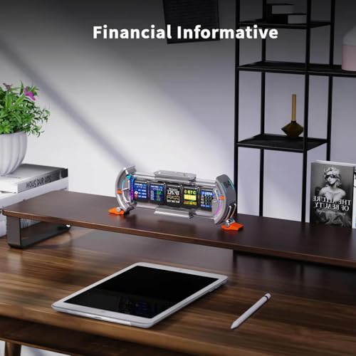 Cyberpunk-Gaming-Setup-Digital-Clock-Modern-Desktop-Clock-with-Smart-APP-Control-WiFi-Connect-RGB-LED-Display-Personalized-Dashboard-Pixel-Art-for-Gaming-Room-Office-Decor-Sliver