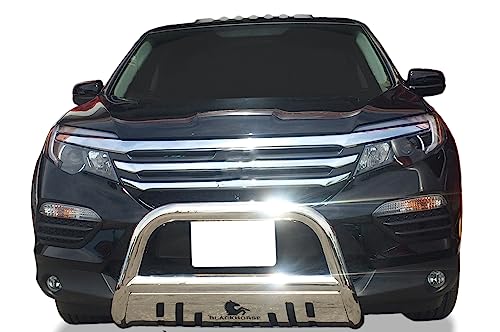 Black Horse Bull Bar Skid Plate Stainless Steel Compatible With 2014-2020 Acura Mdx|2018-2020 Honda Odyssey|2017-2022 Honda Passport|2016-2022 Honda Pilot|2017-2023 Honda Ridgeline-Bb158107-Sp #TOP2