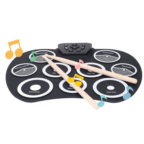 Roll Up Electronic Drum Set,9 Pads Roll Up Drum Kit Electronic Drum Kit with Pedals Drum Sticks for Practice and Gaming - Image 3