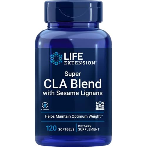 Life Extension Super CLA Blend with Sesame Lignans, conjugated linoleic Acid, Sesame Seed Extract, Weight Management, Body Composition, Gluten Free, Non-GMO, 120 softgels