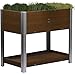 Produktbild dobar® WPC-Hochbeet auf Stelzen für Garten und Balkon als Bausatz in Holzoptik - Pflanzkasten wetterfest mit Ablagefläche für Gemüse und Kräuter - 91 x 50 x 80 cm - Braun