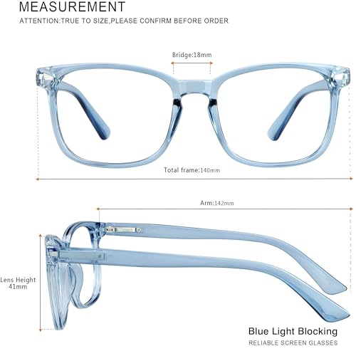 Image of Vintage Square Progressive Multifocal Presbyopic Glasses, Photochromic Gray Sunglasses for Men Women Readers (Clear Blue,+0.00 /+2.00 Magnification)