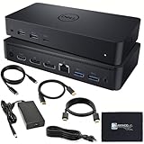 D6000 Dell Docking Station Dual Monitor - USB C Universal Dock with 130W Adapter, HDMI, DisplayPort, USB-C Cables - Supports 4K Display (Renewed)