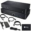 D6000 Dell Docking Station Dual Monitor – Base universal USB C con adaptador de 130 W, HDMI, DisplayPort, cables USB-C – Soporta pantalla 4K (renovado)