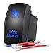 Nilight 90008B Rock Rocker Bar 5Pin Laser On/Off LED Light 20A/12V 10A/24V Switch Jumper Wires Set for Jeep Boat Trucks,2 Years Warranty