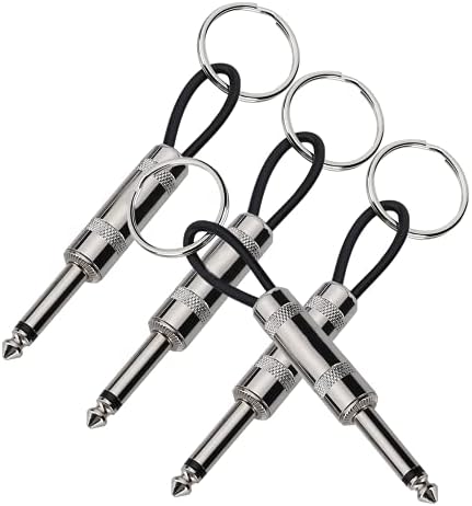 4 Pack Guitar Plug Keychain Guitar Key Holder 6.35mm Audio Plug Type Keychain for Marshall Key Holder Wall Mounted