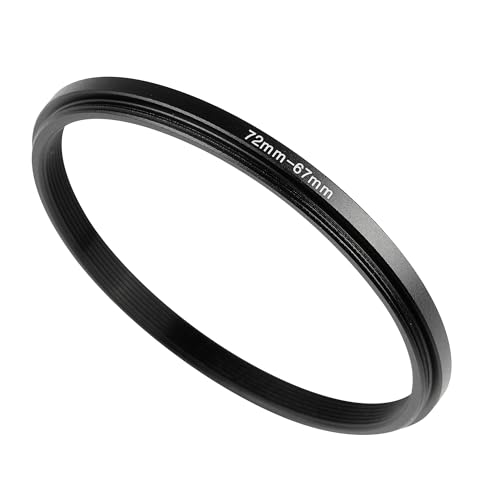 JOYTOLIN 72-67mm Metal Step-Up/Down Ring Adapter Compatible with Mirrorless Cameras DSLR Lens, UV CPL ND Filter Thread Converter, Black