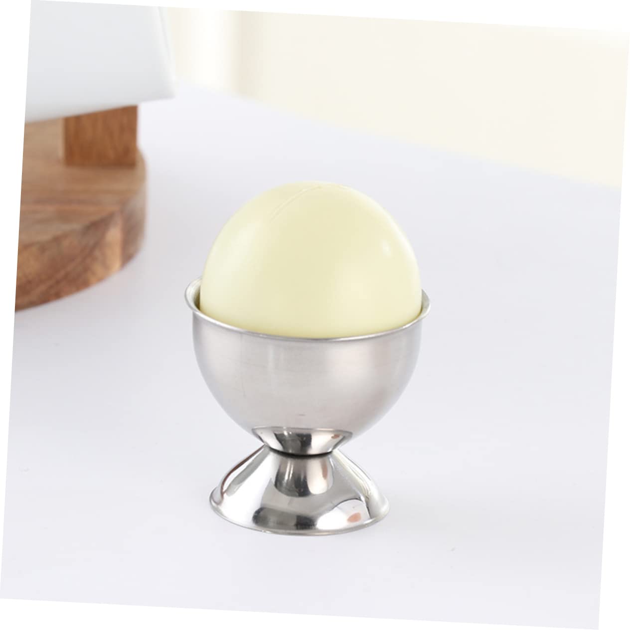 Mikinona 6 Pcs Stainless Steel Egg Cup Fridge Egg Plant Egg Tray Egg Poacher Rack Egg Cup Holder Egg Rack Egg Tray Holder Cooker Egg Tray Egg Holder for Refrigerator Boiled Egg Stand