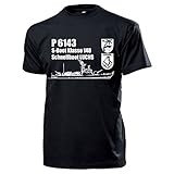 Design/Druck aus Deutschland Schnellboot S43 Luchs P6143 3 Schnellbootgeschwader S-Boot 148 - T Shirt #17928, Größe:S, Farbe:Schwarz