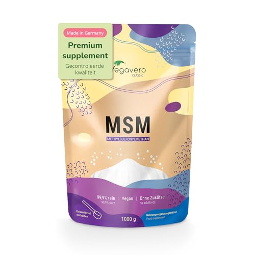 Vegavero MSM-poeder 1000 g | Zak | 99,9% puur en organisch