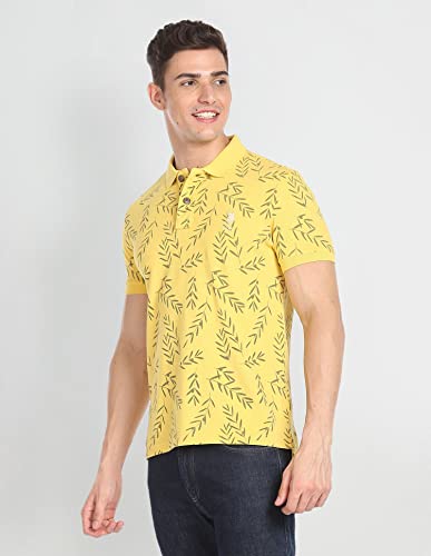 Image of U.S. Polo ASSN. Slim Fit Solid Polo T-Shirt for Men, Pique Knit - Half Sleeves Casual Mens Tshirt