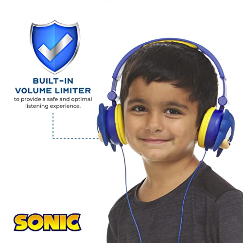 image for Sakar Sonic The Hedgehog Over-Ear Headphones for Kids - Adjustable Hea