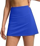 Soothfeel Tennis Skirts for Women 14.5" High Waisted Golf Skirt with Shorts Pockets Workout Athletic Skorts for Woman (Brilliant Blue, M)