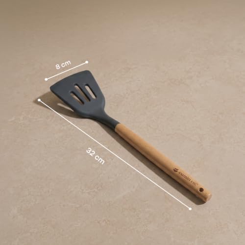 Image of CUMIN CO. Silicone Turner | Non Toxic Heat Resistant Spatula for Cooking and Baking | BPA Free, SGS Certified | Upto 230C | Cookware Friendly |
