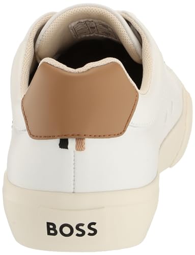 Image of BOSS Men's Aiden Logo Block Leather Low Top Sneakers | Casual Shoes