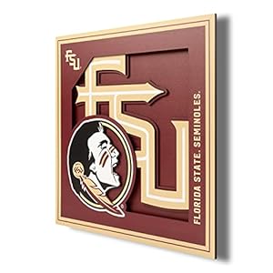 YouTheFan NCAA Florida State Seminoles 3D Logo Series Wall Art – 12×12