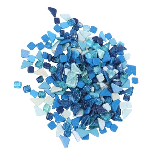 PLAFOPE Piedras de Cristal Azul Irregulares para Mosaico DIY Decorativas Resistentes Humedad y Calor Superficie Lisa y Brillante para Manualidades