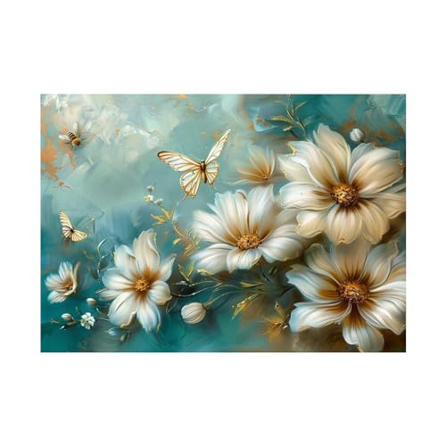 Peinture de fleurs grand format pour créer une ambiance zen dans votre chambre